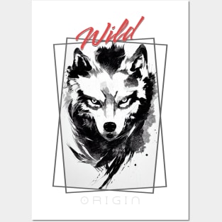 Wolf Wild Nature Free Spirit Art Brush Painting Posters and Art